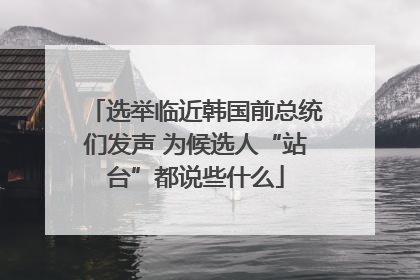 选举临近韩国前总统们发声 为候选人“站台”都说些什么