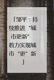 邹平：持续推进“城市更新” 着力实现城市“更”新