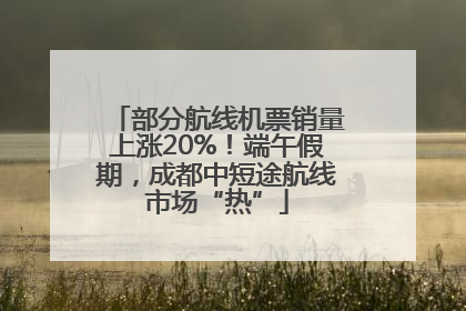 部分航线机票销量上涨20%！端午假期，成都中短途航线市场“热”