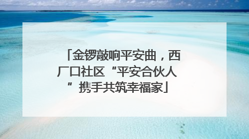 金锣敲响平安曲，西厂口社区“平安合伙人”携手共筑幸福家