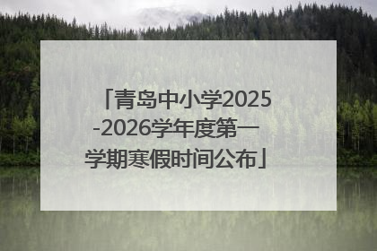 青岛中小学2025-2026学年度第一学期寒假时间公布