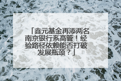 鑫元基金再添两名南京银行系高管！经验路径依赖能否打破发展瓶颈？