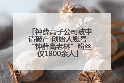 钟薛高子公司被申请破产 创始人账号“钟薛高老林”粉丝仅1800余人