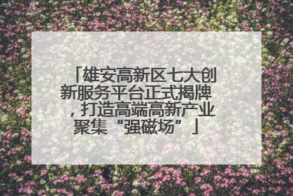 雄安高新区七大创新服务平台正式揭牌，打造高端高新产业聚集“强磁场”
