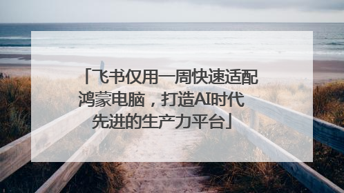 飞书仅用一周快速适配鸿蒙电脑，打造AI时代先进的生产力平台