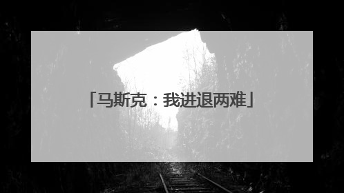 马斯克：我进退两难