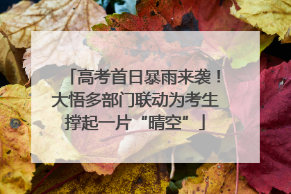 高考首日暴雨来袭！大悟多部门联动为考生撑起一片“晴空”