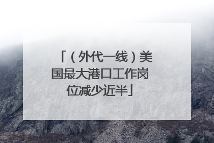 （外代一线）美国最大港口工作岗位减少近半