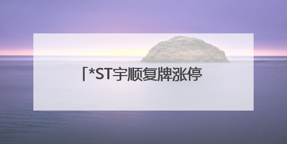 *ST宇顺复牌涨停 ST板块引资金热炒