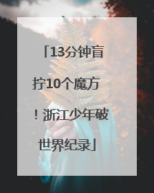 13分钟盲拧10个魔方！浙江少年破世界纪录