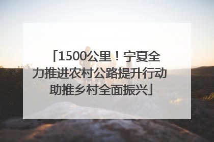 1500公里！宁夏全力推进农村公路提升行动 助推乡村全面振兴