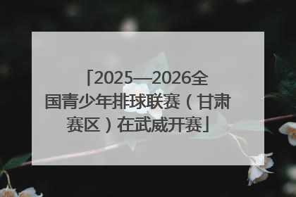2025—2026全国青少年排球联赛（甘肃赛区）在武威开赛