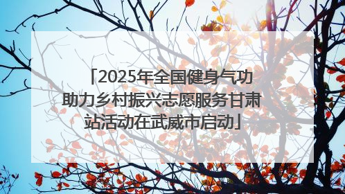 2025年全国健身气功助力乡村振兴志愿服务甘肃站活动在武威市启动
