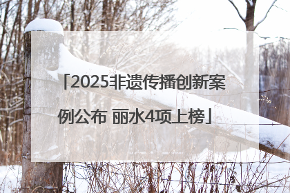 2025非遗传播创新案例公布 丽水4项上榜