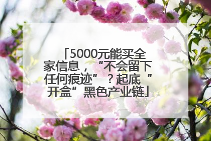 5000元能买全家信息，“不会留下任何痕迹”？起底“开盒”黑色产业链