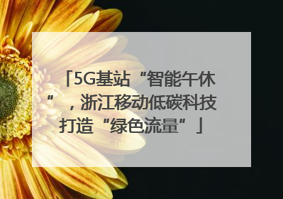 5G基站“智能午休”，浙江移动低碳科技打造“绿色流量”
