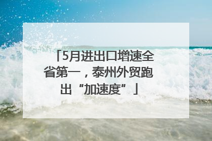 5月进出口增速全省第一，泰州外贸跑出“加速度”