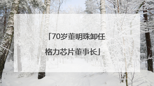 70岁董明珠卸任格力芯片董事长