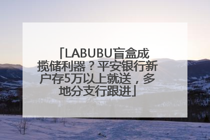 LABUBU盲盒成揽储利器？平安银行新户存5万以上就送，多地分支行跟进